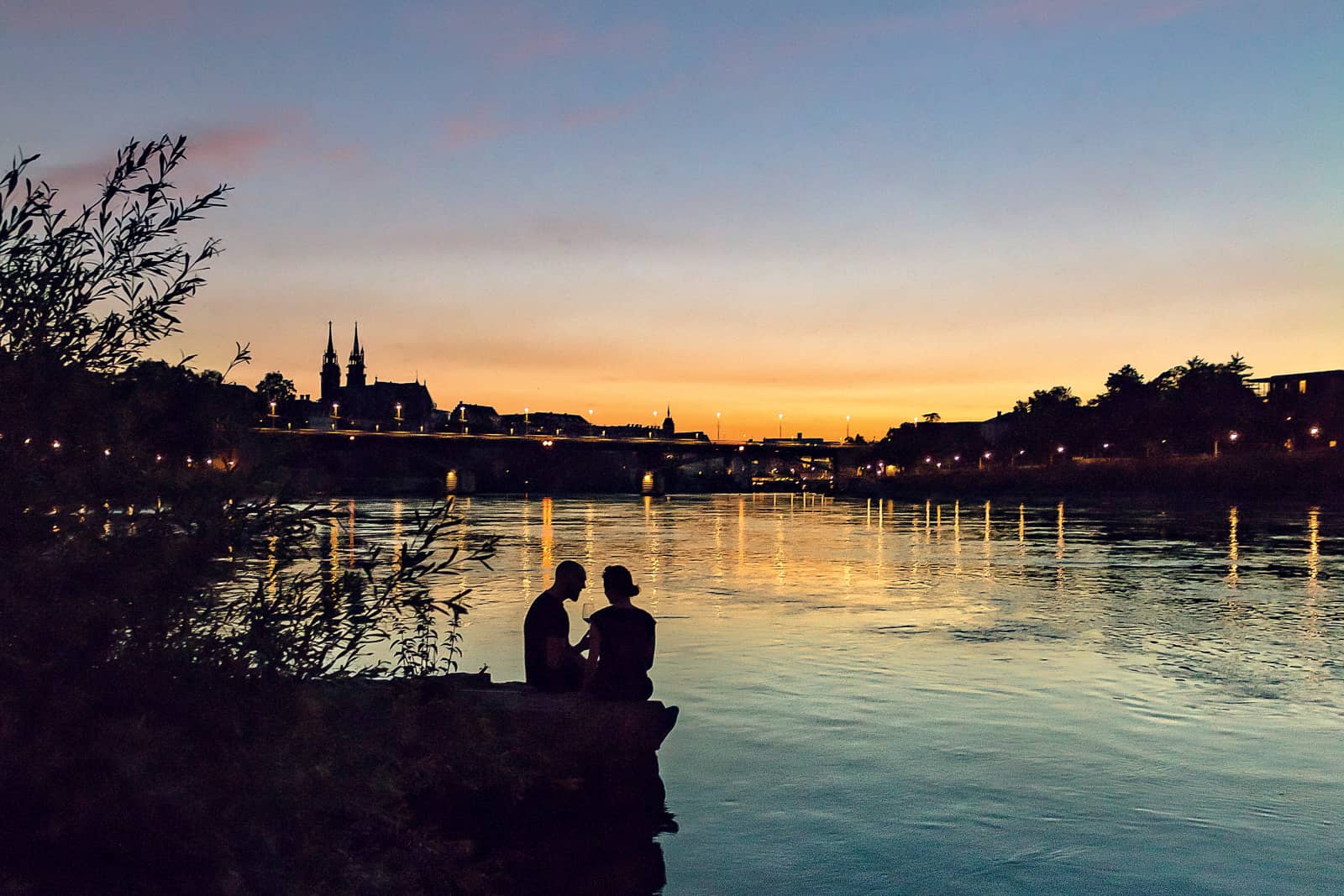 tgv lyria nature sunset couple Geneva