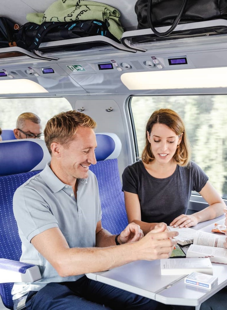 tgv lyria group of friends travelling in STANDARD class