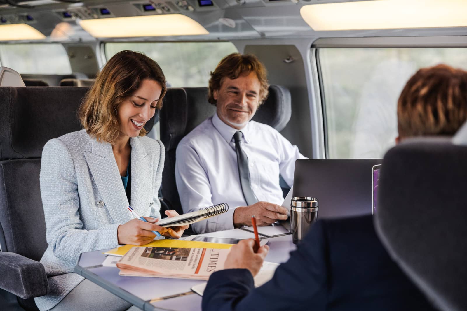 tgv lyria business travellers in the train