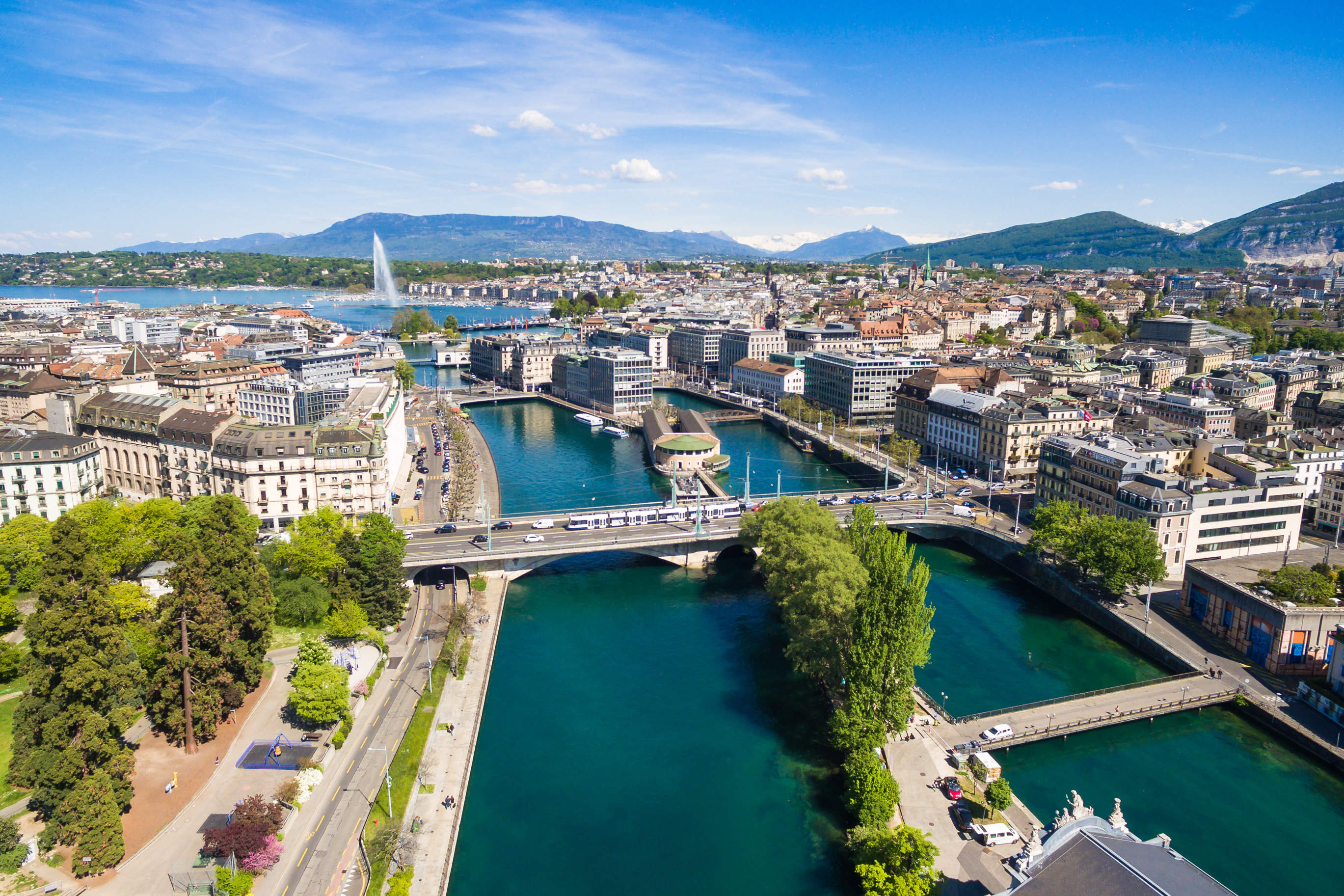 tgv  lyria aerial view leman lake geneva