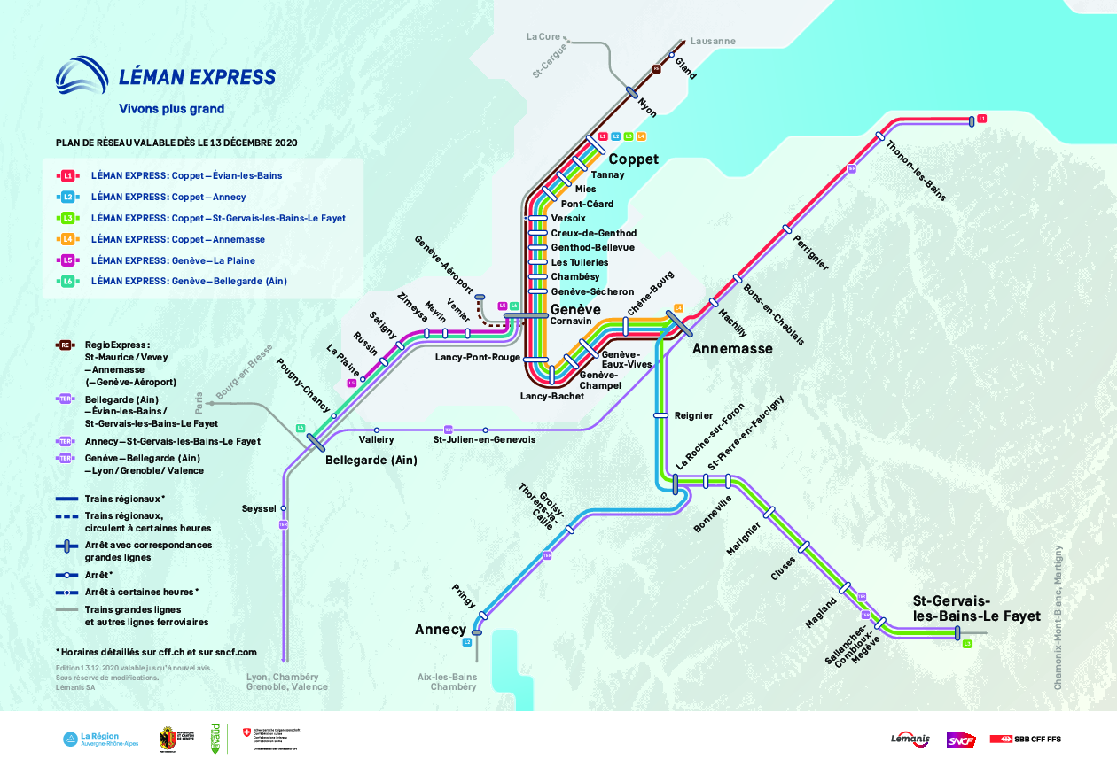 Paris - Lac Léman : les trajets en train via Genève