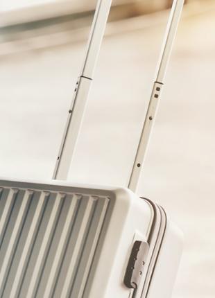 Traveller in the station with his suitcase