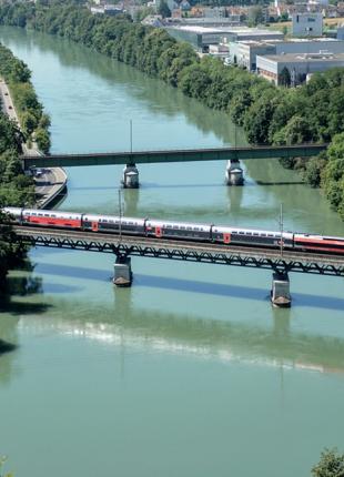 TGV Lyria - train above a river