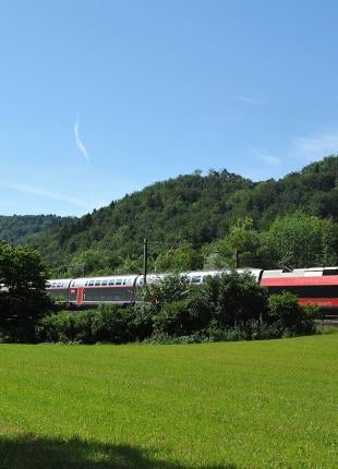 TGV Lyria - running train in the nature
