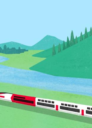 tgv lyria train zurich illustration