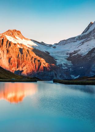 tgv lyria sunset on a swiss landscape