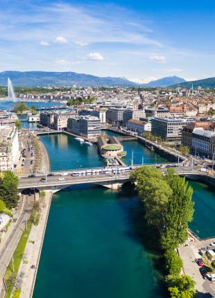 tgv  lyria aerial view leman lake geneva