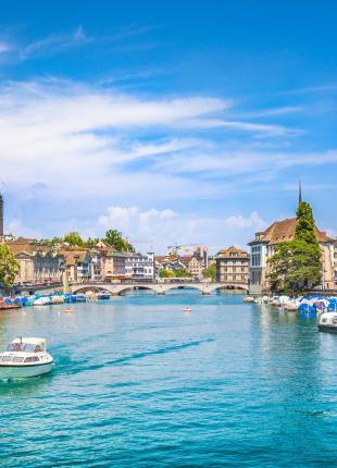 tgv lyria zurich city center river limmat