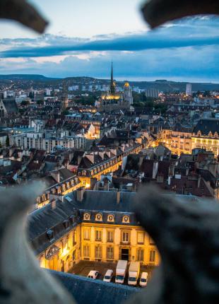 tgv lyria dijon france cathedral view