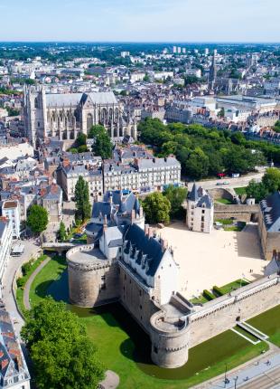 Vue aérienne de la ville de Nantes