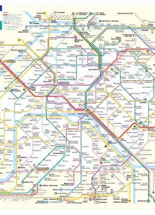 Plan de métros de Paris