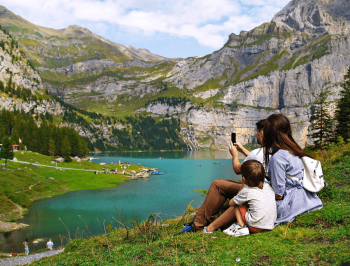 TGV Lyria - nature travel with a family in the Swiss moutains