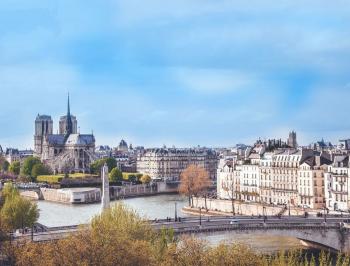 TGV Lyria - Paris Notre Dame and the Seine river
