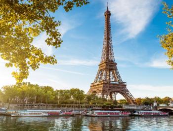 tgv lyria paris the eiffel tower and the seine in summer