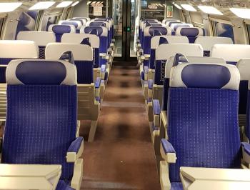 New train TGV Lyria interior in STANDARD class