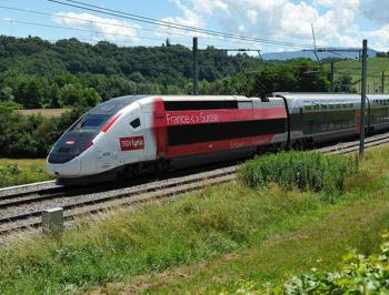 TGV Lyria - train and vineyards