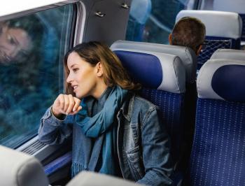 tgv lyria traveller landscape in train