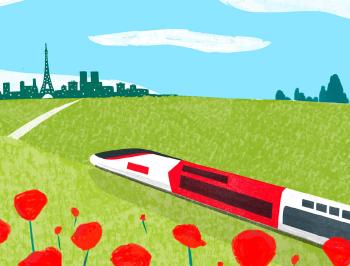 tgv lyria train paris illustration