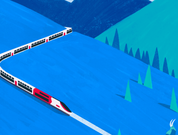 tgv lyria train switzerland illustration