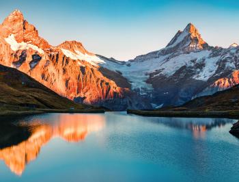 tgv lyria sunset on a swiss landscape