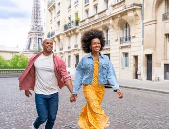tgv lyria beautiful couple in love visiting Paris