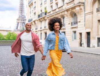 tgv lyria beautiful couple in love visiting Paris