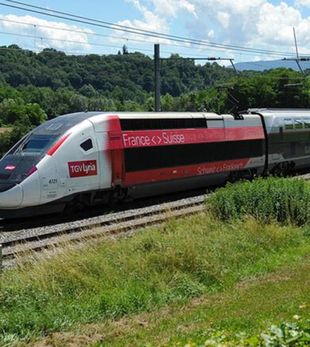 TGV Lyria - train and vineyards