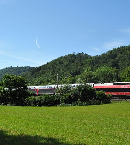 TGV Lyria - running train in the nature