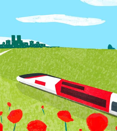 tgv lyria train paris illustration