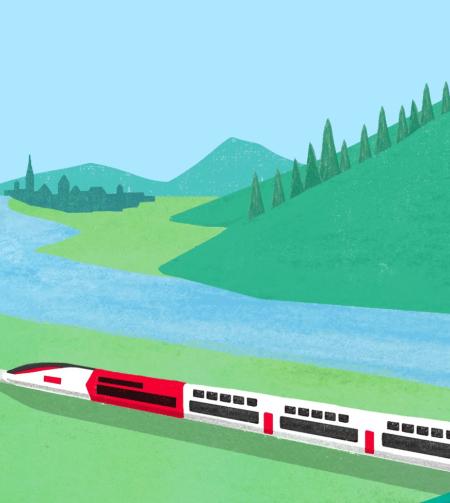 tgv lyria train zurich illustration