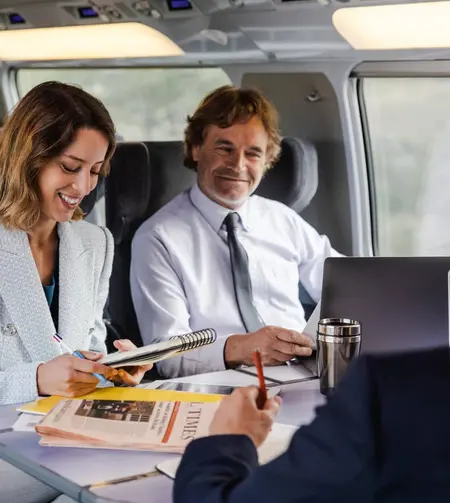 tgv lyria business travellers in the train