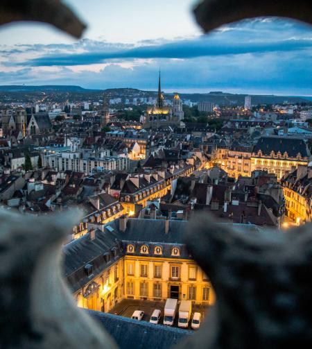 tgv lyria dijon france cathedral view