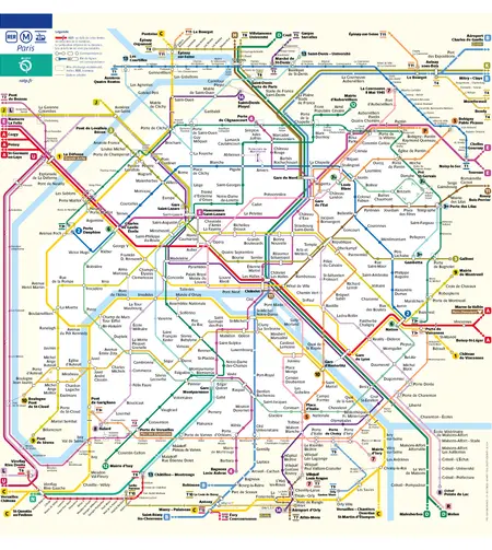 Plan de métros de Paris