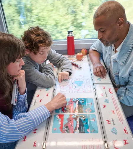 Famille à bord du train