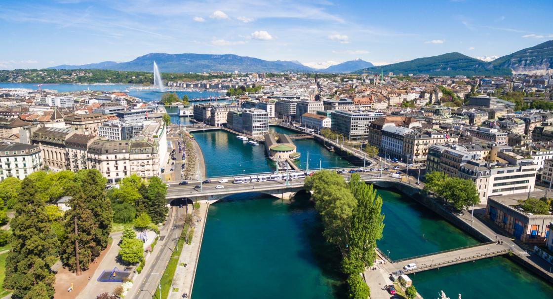 tgv  lyria aerial view leman lake geneva