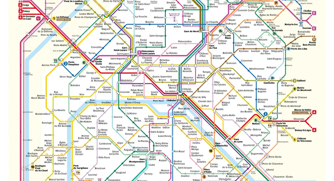 Plan de métros de Paris